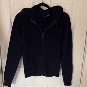 Navy knit Zip-Up Hoodie